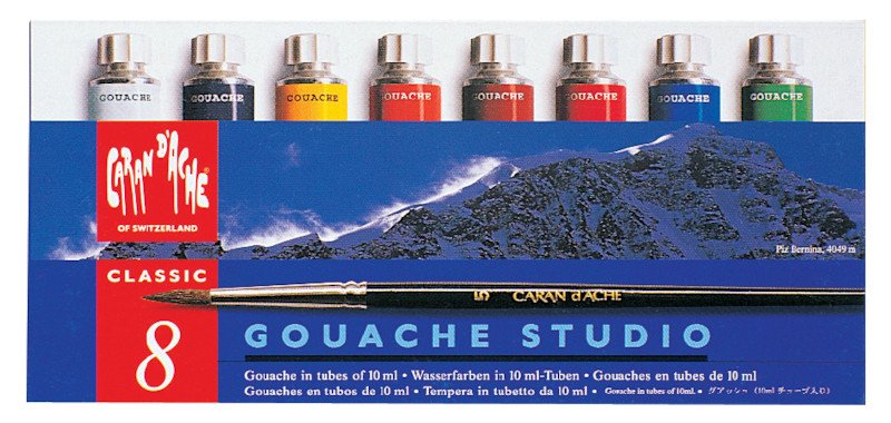 Caran d'Ache Gouache Studio Tuben Metallschachtel 8 Tuben Pic1