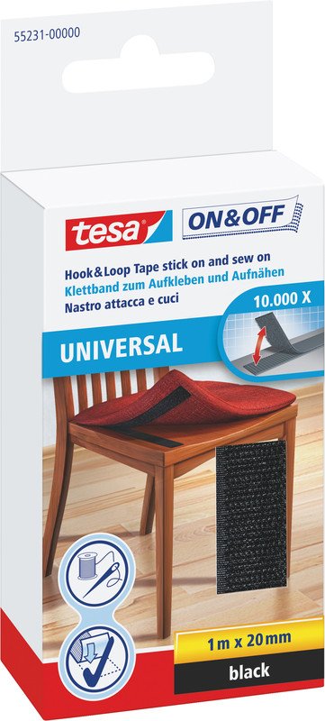 Tesa on&off Klettband Universal 1mx20mm Pic1