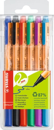 Stabilo Faserschreiber GREENpoint 0.8mm 6er Etui