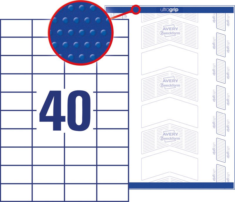 Avery Zweckform Etiketten 52.5x29.7mm à 100 Pic3