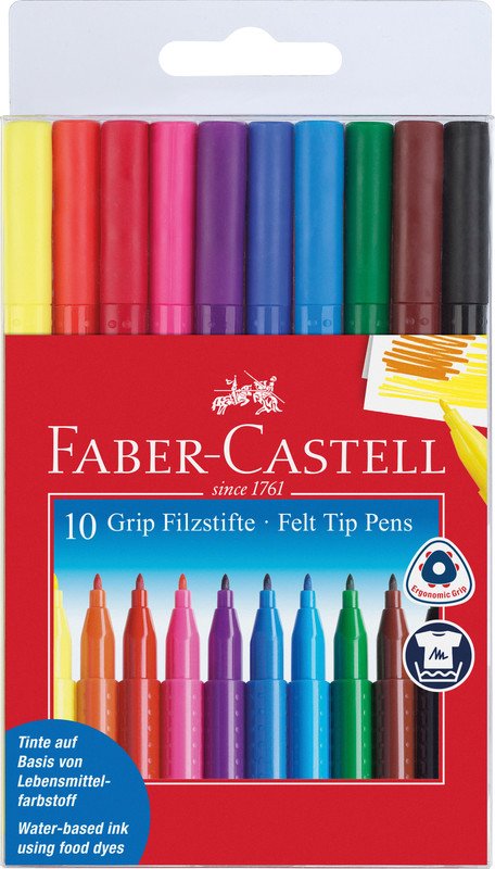 Faber Castell Faserschreiber Grip Colour 10er Etui Pic1