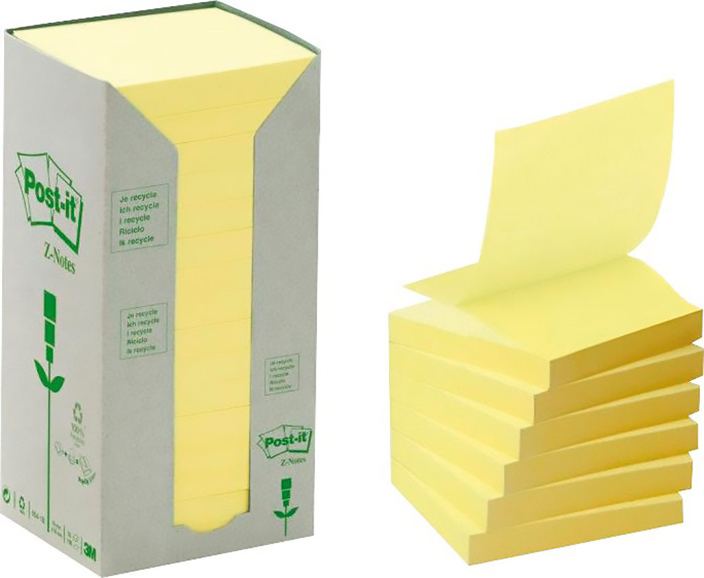 Post-it Haftnotizen Z-Notes Recycling 76x76mm à 16 Pic1