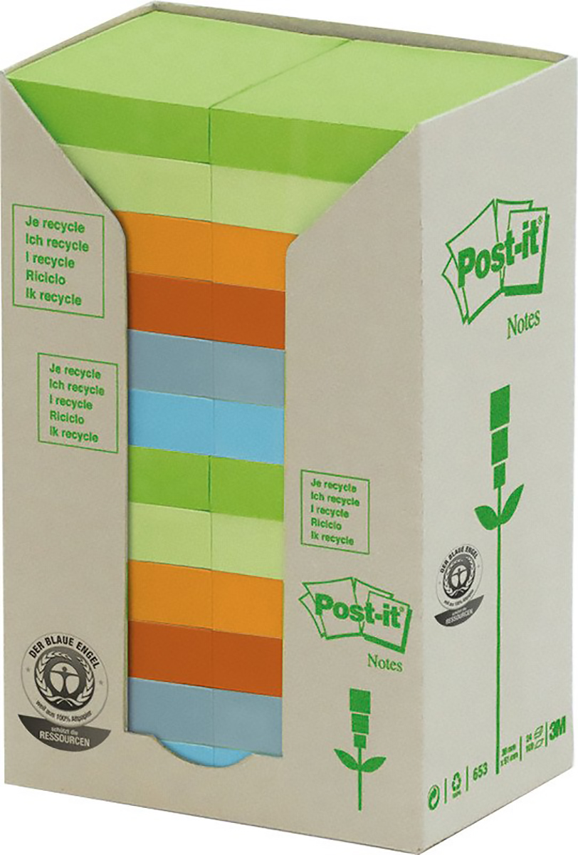 Post-it Haftnotizen Turm Recycling 38x51mm à 24 Pic1