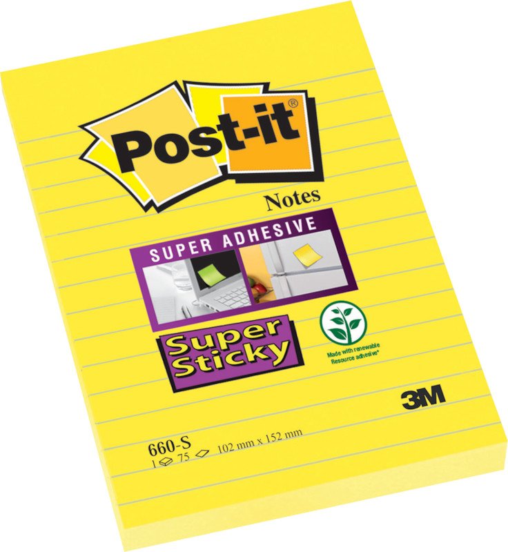 Post-it Haftnotizen SuperSticky 102x152mm liniert Pic1