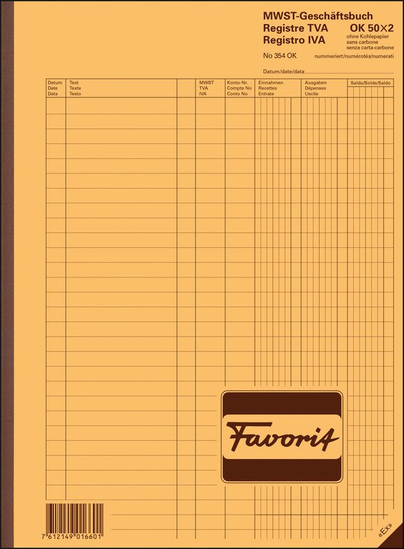 Favorit Geschäftsbuch MwSt A4 50x2 d/f/i Pic2