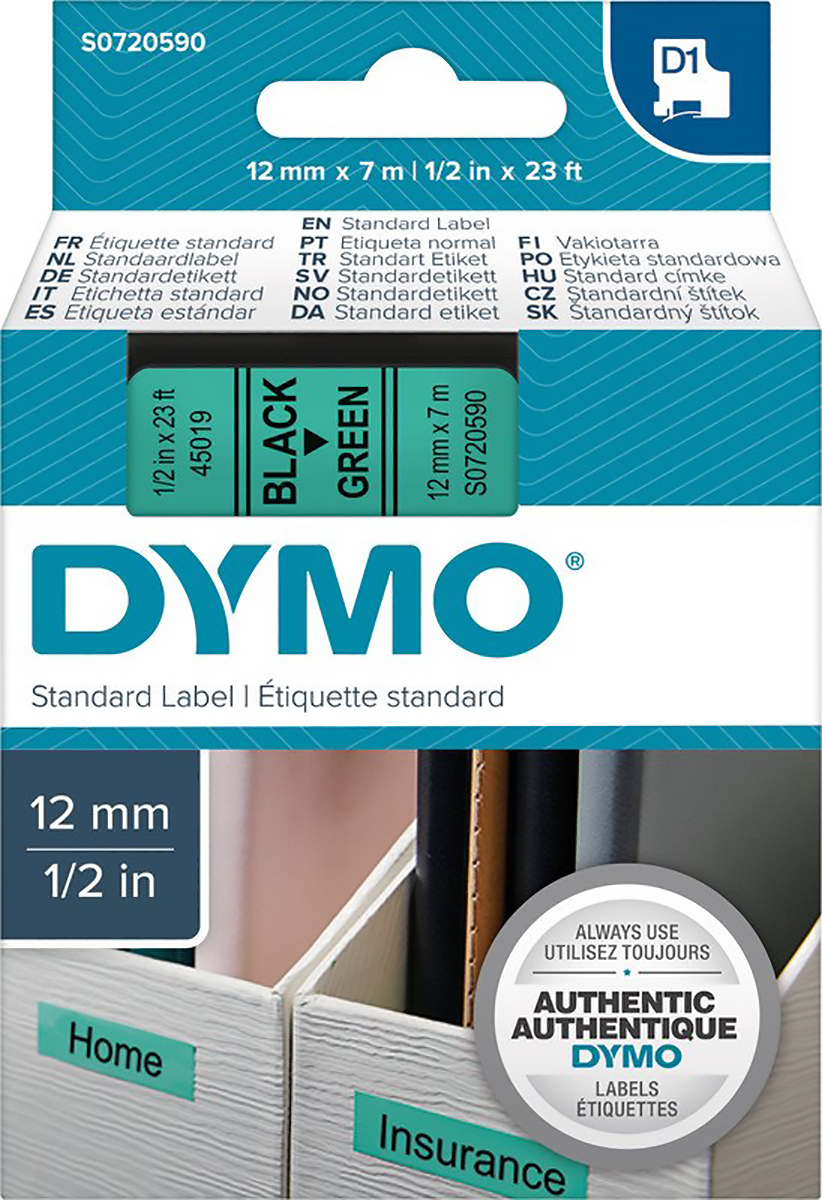 Dymo Schriftband-Kassette 12mmx7m Pic1