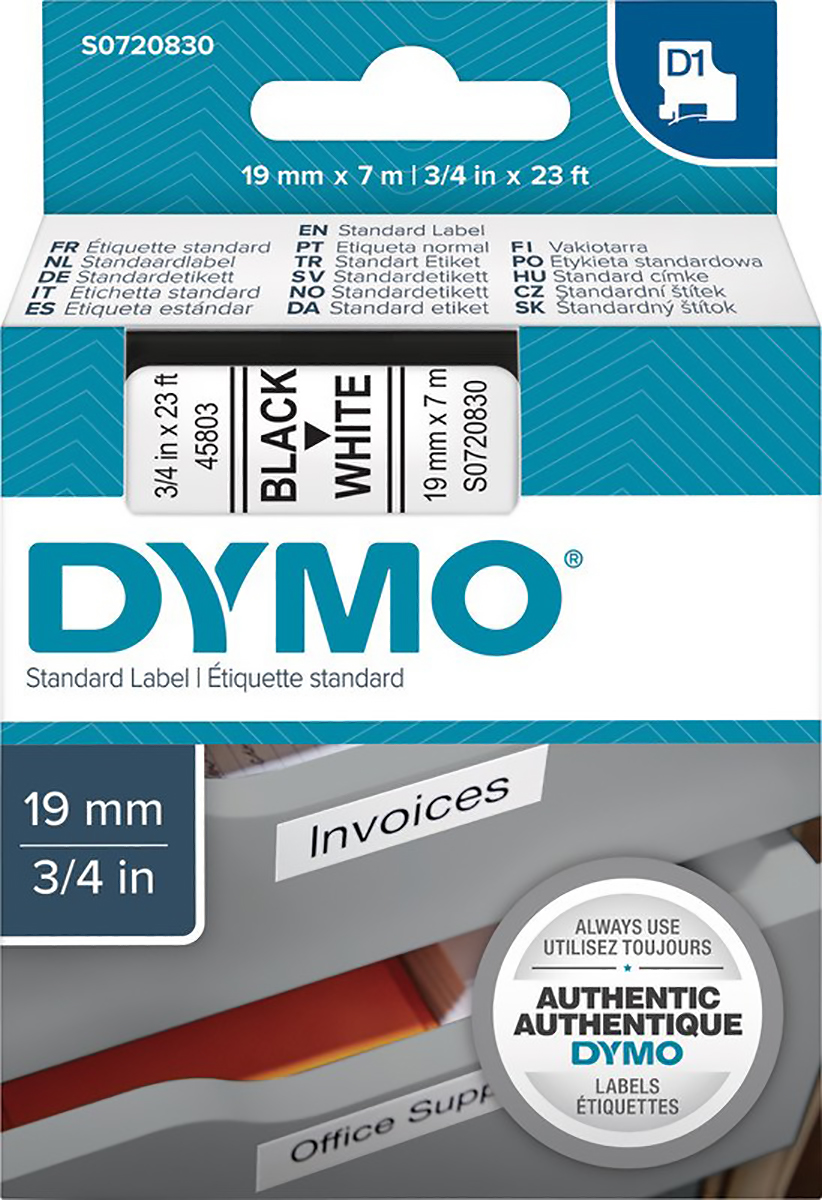 Dymo Schriftband-Kassette 19mmx7m Pic1