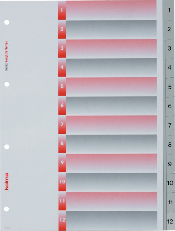 Kolma Register LongLife PVC A4 1-12 nummeriert Pic1