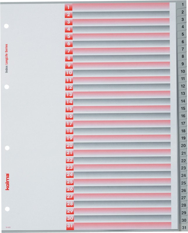 Kolma Register LongLife PVC A4 1-31 XL überbreit Pic1