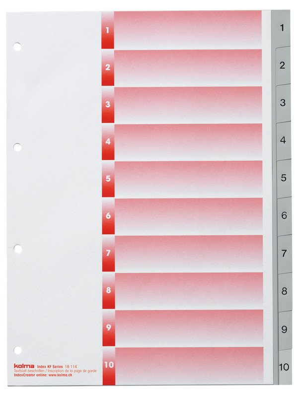 Kolma Register KolmaFlex A4 1-10 mit Indexblatt Pic1