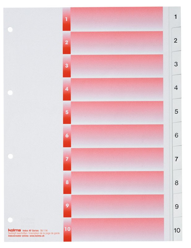 Kolma Register KolmaFlex A4 1-10 mit Indexblatt Pic1