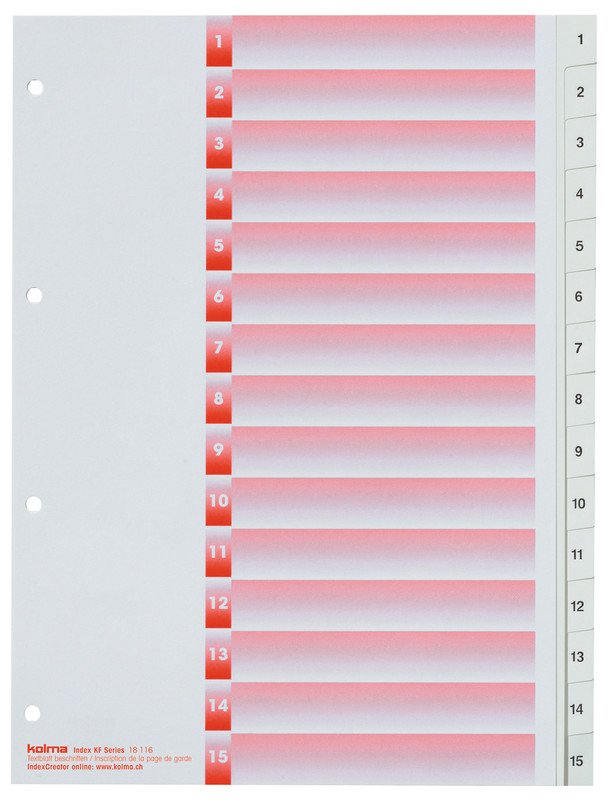 Kolma Register KolmaFlex A4 1-15 mit Indexblatt Pic1