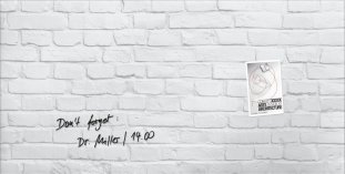 Sigel Glas-Magnetboard White-Klinker 91x46cm