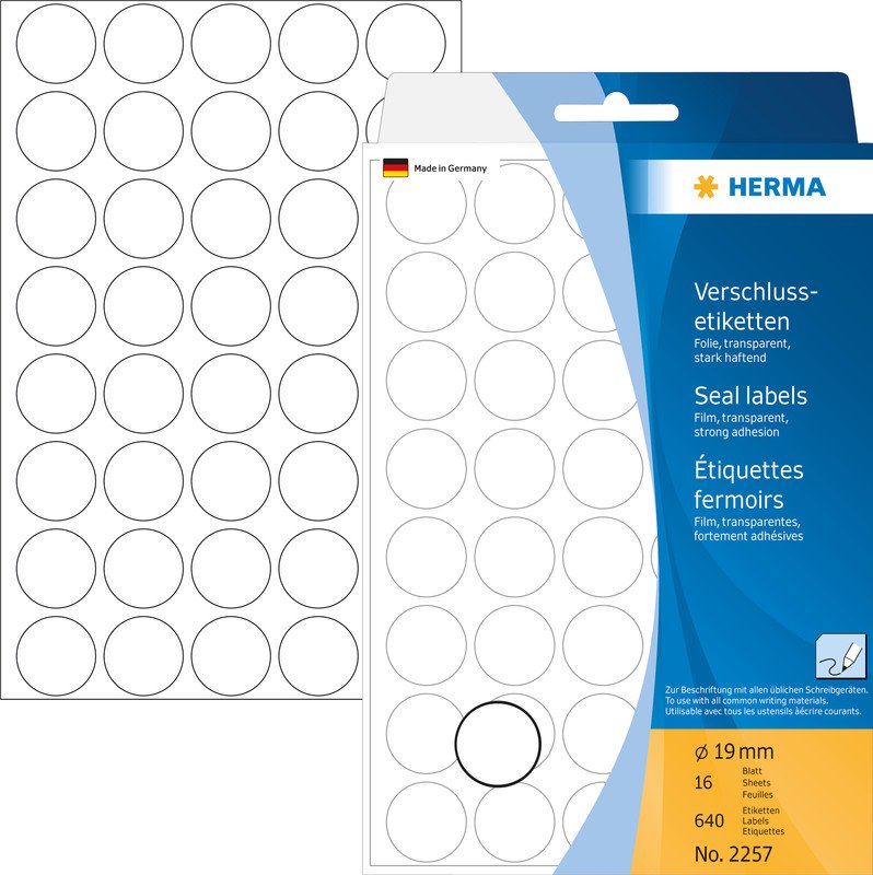 Herma Verschlussetiketten rund 19mm à 640 Pic1