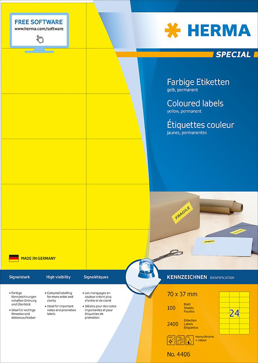 Herma Etiketten farbig 70x37mm à 100 Pic1