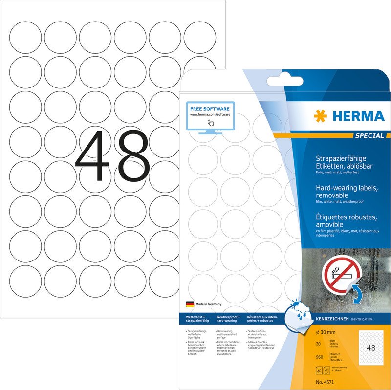 Herma Special Folienetiketten wiederablösbar Ø30mm Pic2