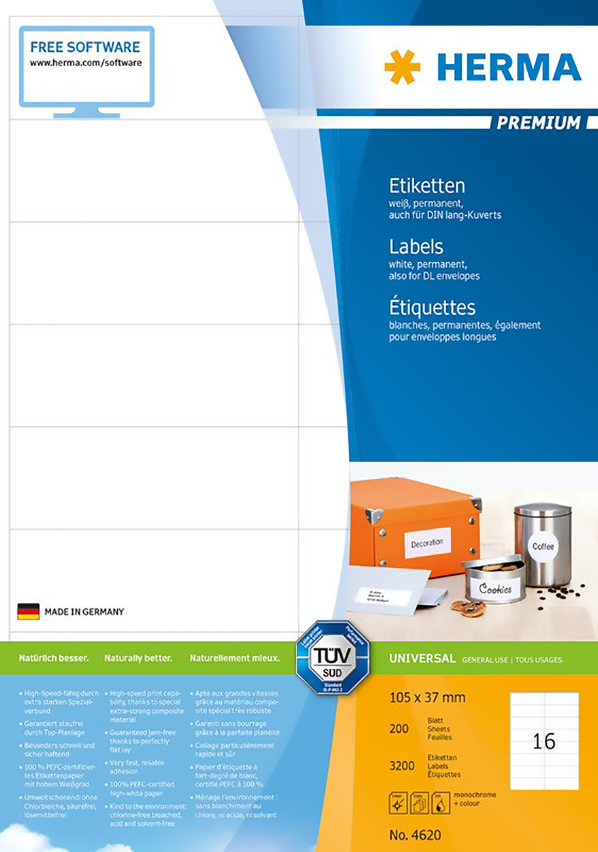 Herma Premium Etiketten 105x37mm à 200 Pic1