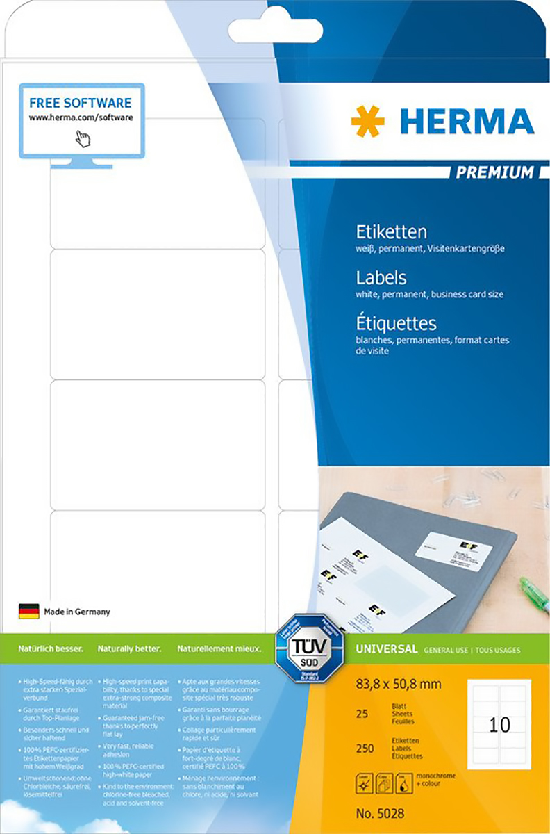 Herma Premium Etiketten 83.8x50.8mm à 25 Pic1