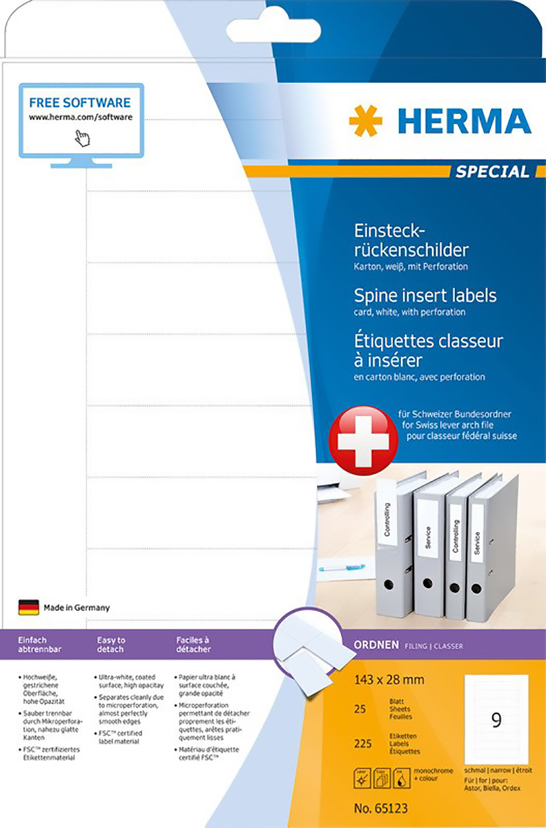 Herma Special Ordner-Einsteckschilder schmal Pic1