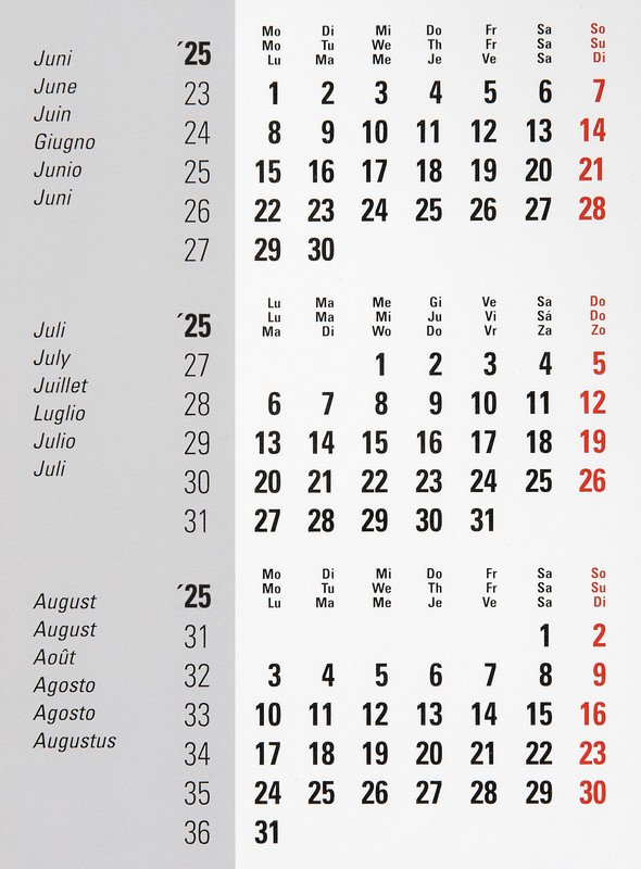Biella Ersatz 3-Monatstischkalender 2025/2026 3M/1S Pic1