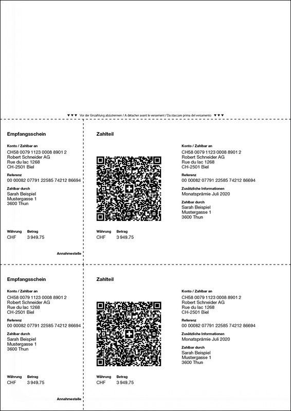 Dataform Rechnungsformular mit QR-Code-E günstig bestellen