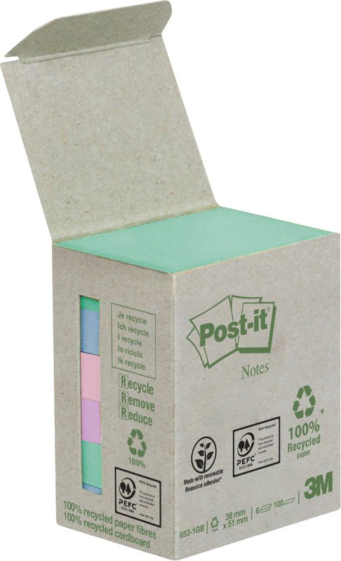 Post-it Haftnotizen Recycling 38x51mm à 6 Pic1