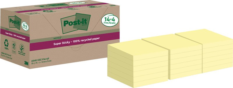 Post-it Super Sticky Haftnotizen Recycling 76x76mm Pic2