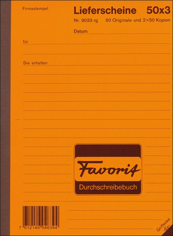 Favorit Lieferscheine A5 15,6x21cm 50x3 deutsch Pic1