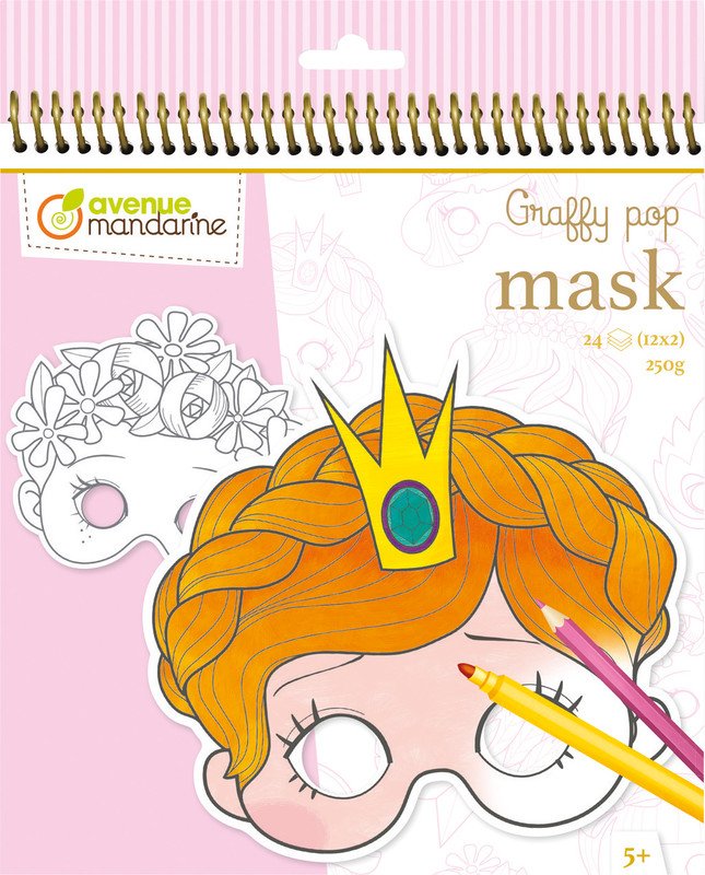 Avenue Mandarine Livre de coloriage masques Filles Pic1