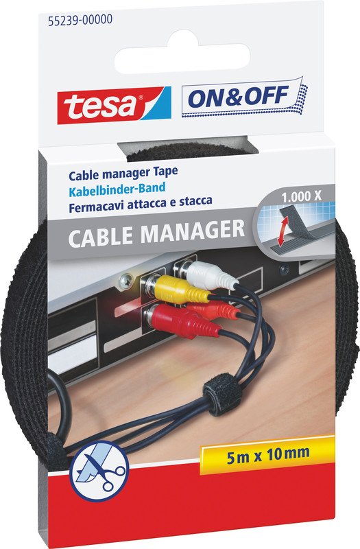 Tesa on&off Cable Manager universal 12mmx20cm à 5 Pic1
