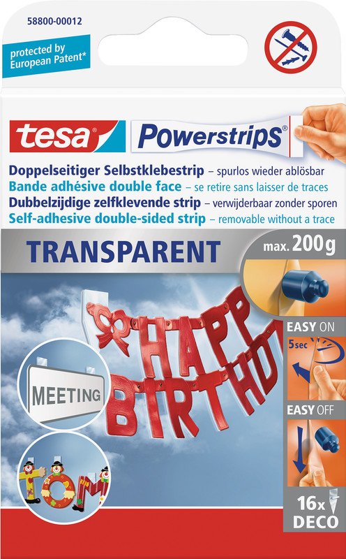 Tesa Powerstrips transparent déco à 16 Pic1