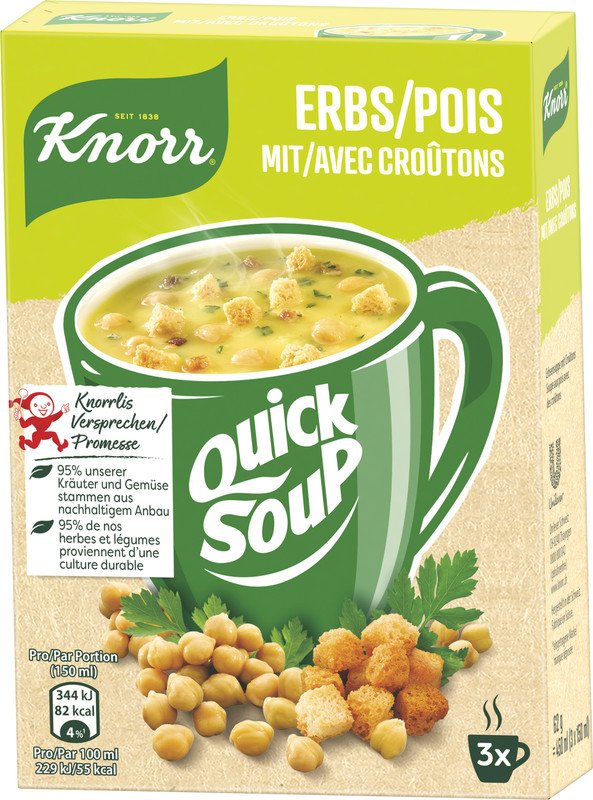 Knorr Quick Soup Pois avec croûtons Pic1