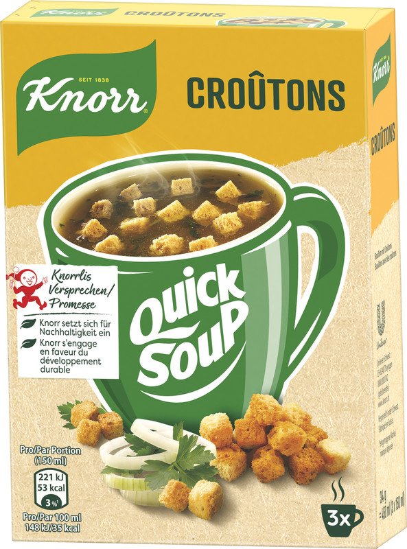 Knorr Quick Soup Croûtons 34g 3x1 Port. Pic1
