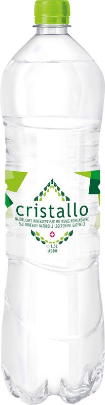 Cristallo Mineralwasser grün wenig Kohlensäure 1.5l Pic1