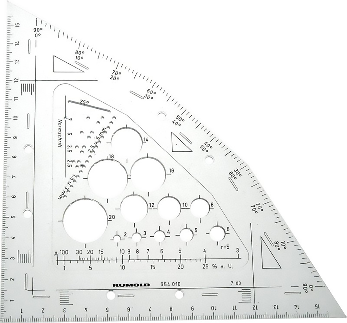 Rumold Equerre combinée PC avec rapporteur d'angles Pic1