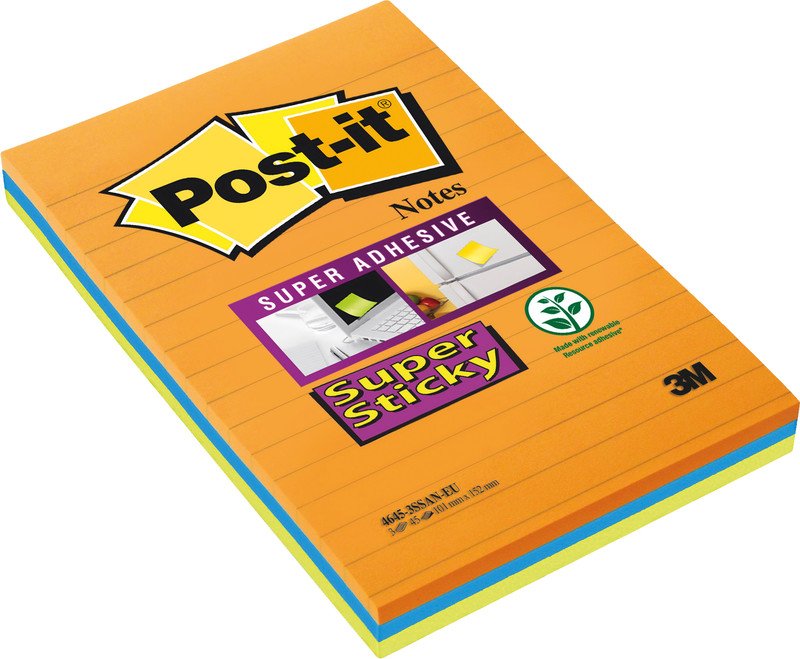 Post-it SuperSticky Haftnotizen 102x152mm liniert à 3 Pic1