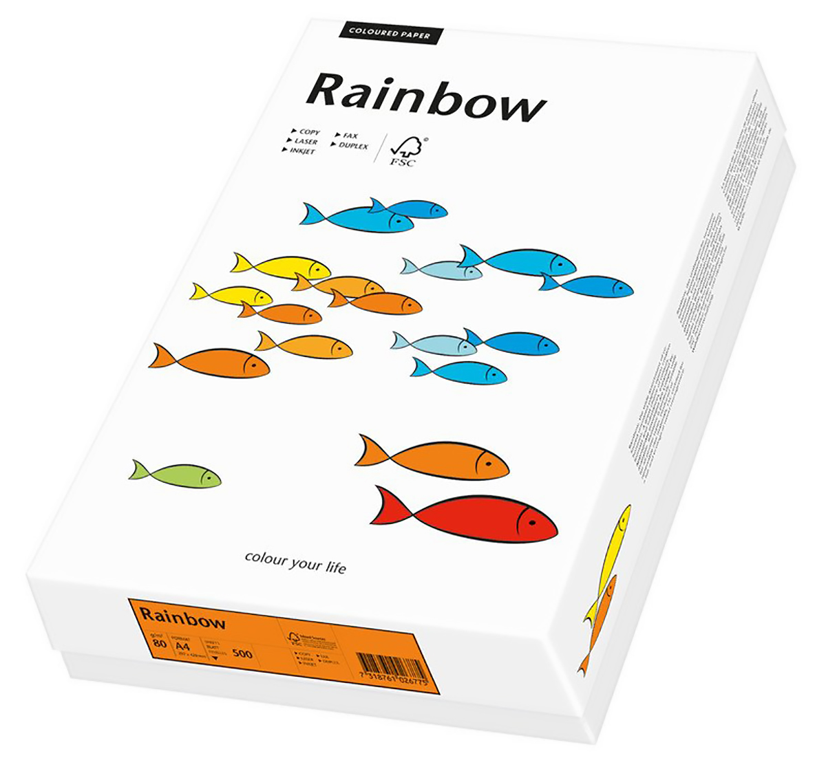 Rainbow A4 80gr orange intensif à 500 Pic1