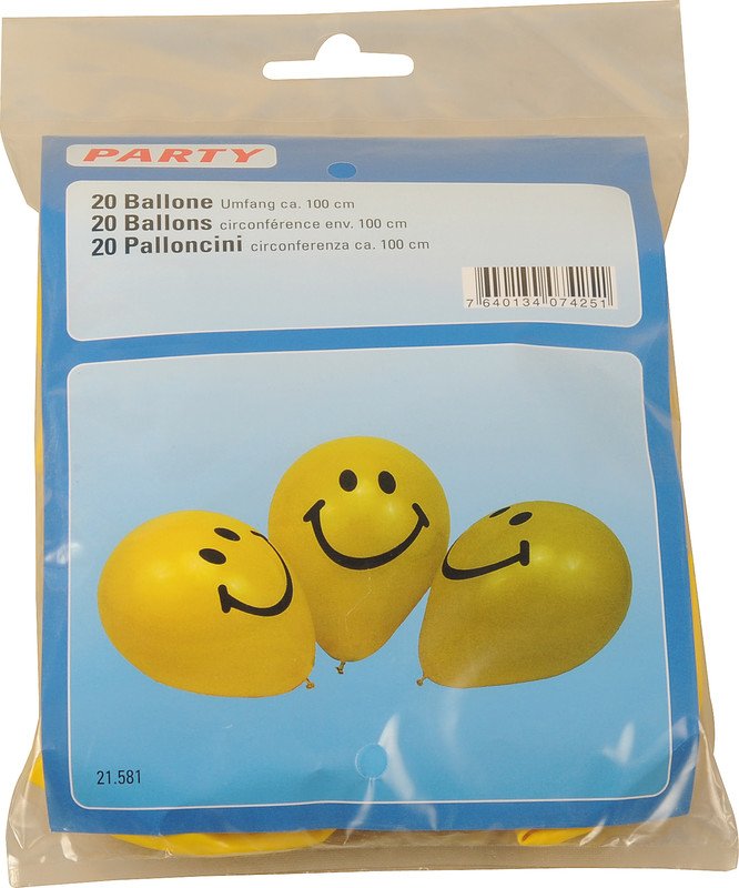 Ballons Smiley 100cm 20pces Pic1