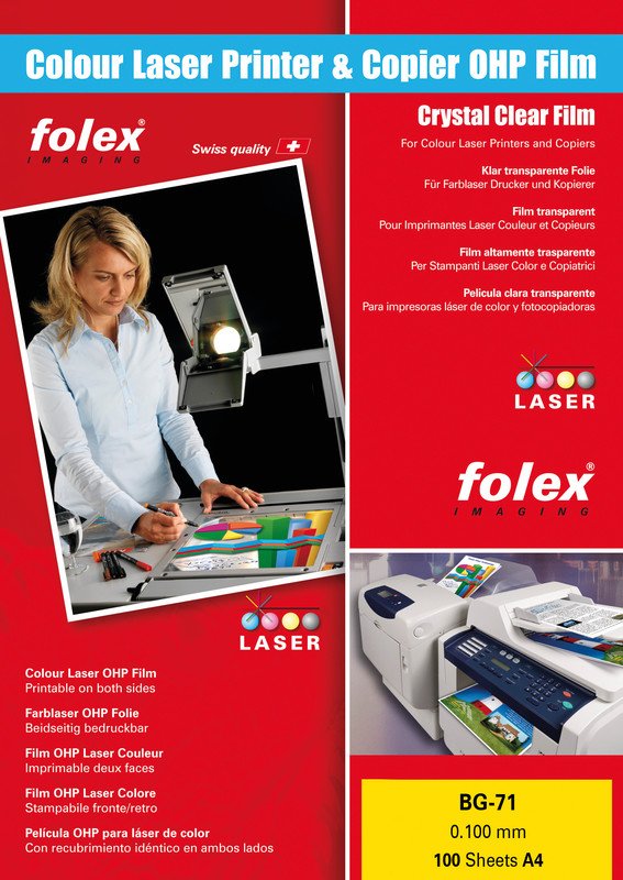Folex Film copieur couleur BG-71 A4 0.100 à 100 Pic1