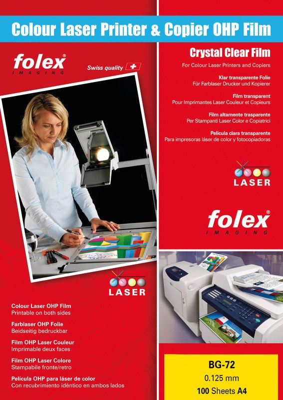 Folex Film copieurs couleur  BG-72 A4 0.125mm à 100 Pic1