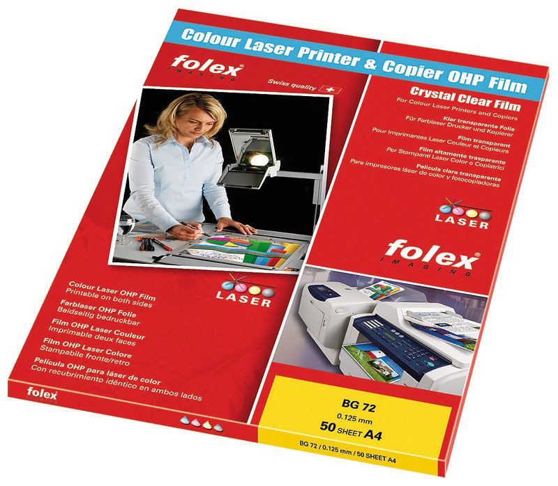 Folex film BG-72 laser couleur A4 à 50 Pic2