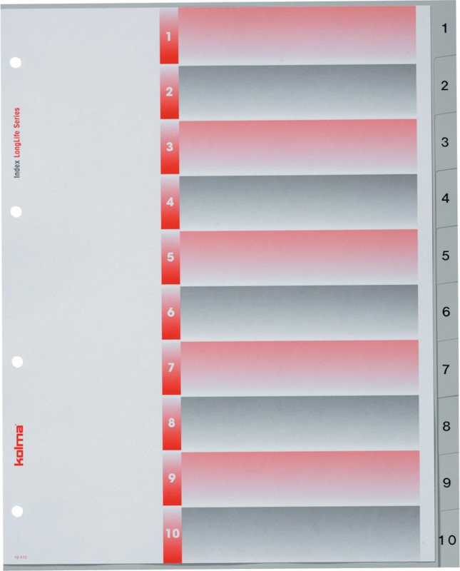 Kolma Register LongLife PP A4 1-10 XL überbreit Pic1