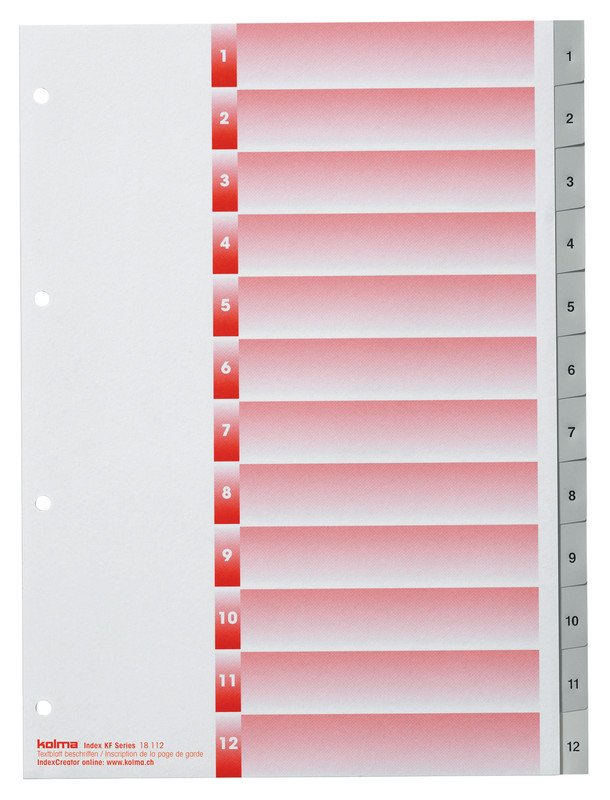 Kolma Register KolmaFlex A4 1-12 mit Indexblatt Pic1