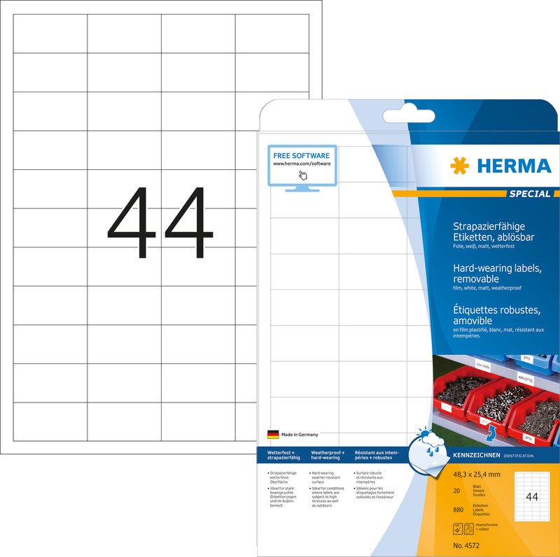 Herma Special Folienetiketten wiederablösbar 48,3 x 25,4 Pic2