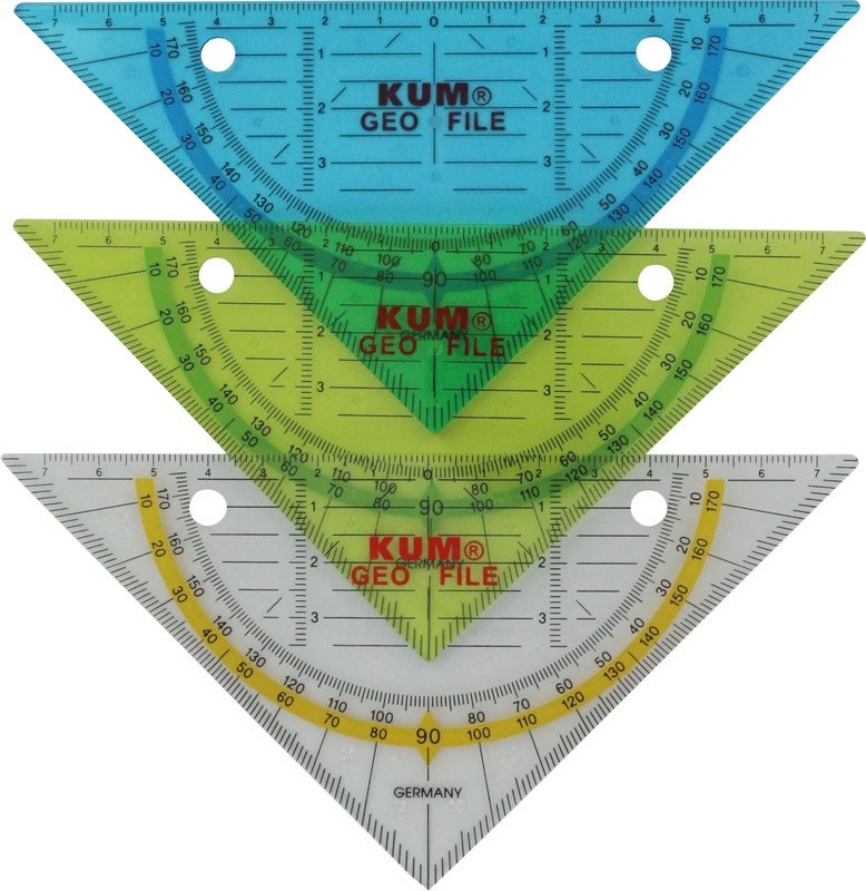 Kum Equerre de géométrie 16cm inséré dans un classeur Pic1