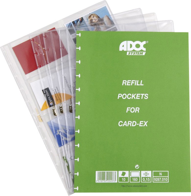 Adoc poches transparentes pour cartes de visite Card-Dex A4 Pic1