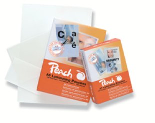 Peach Pochette de plastification A4 125 Microns brillant Pic1