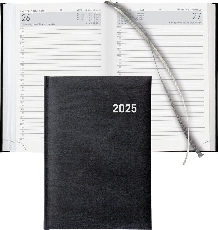 Biella agenda commercial A5 Executive 2025 1J/1P noir. Pic1