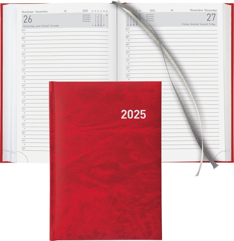 Biella agenda commercial A5 Executive 2025 1J/1P rouge Pic1