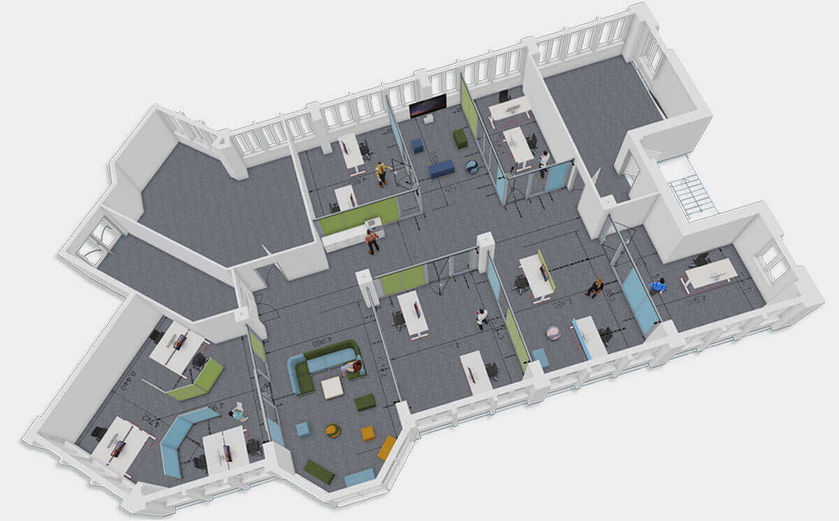 Modèle 3D pour la planification des bureaux